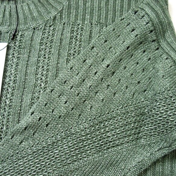 NWT Veronica Beard Erka Sweater in Green Linen Open Knit Pullover M $348 - Picture 3 of 6